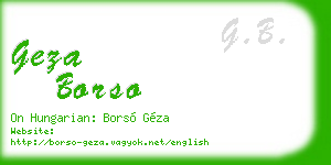 geza borso business card