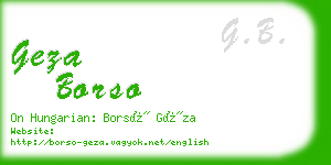 geza borso business card